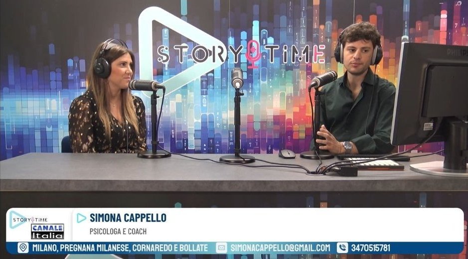 Simona Cappello in studio durante l'intervista a Story Time su Radio Canale Italia